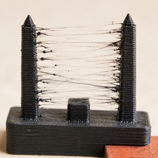 A print showing stringing